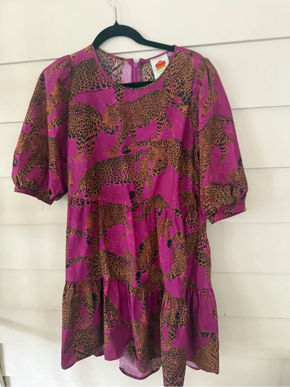 Farm RioPink Leopard Print Tiered Mini Dress - Picture 5 of 12